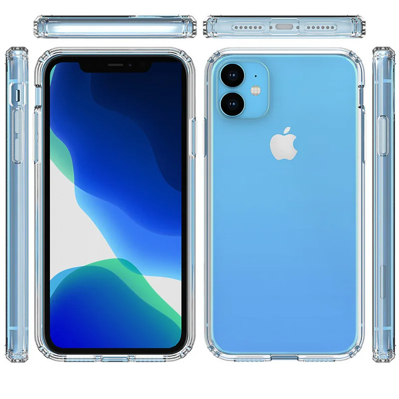 Для iphone 11 Pro max 5,8 6,1 6,5 дюймов Чехол прозрачный защитный чехол для телефона мягкий ТПУ+ жесткий пластиковый чехол для iphone 11 чехлы