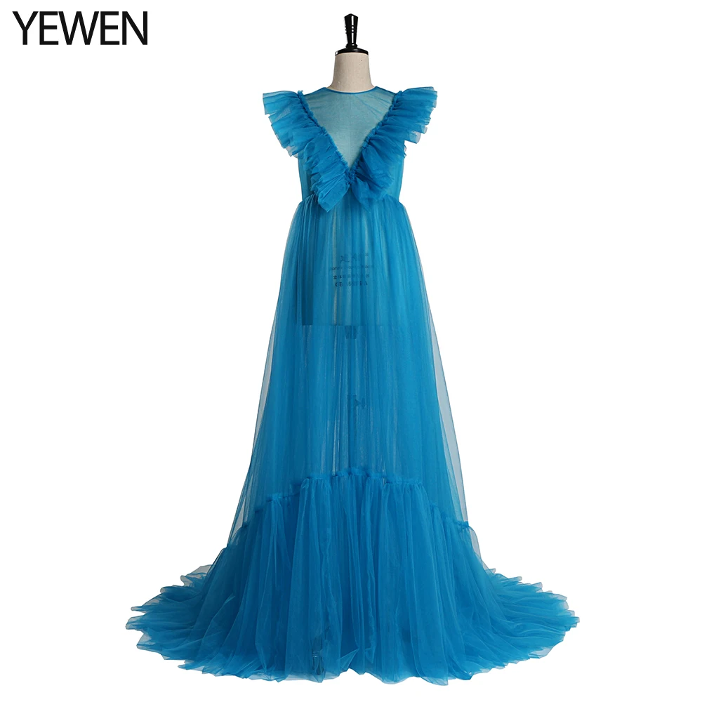 

Blue Tulle Maternity Dress Photo Shoot Photo Props Maternity Photography Gown Costume Tulle Dress YEWEN