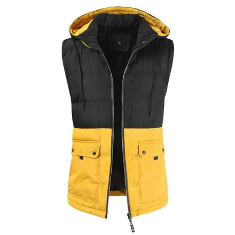 

Mens Autumn Designer Casual Jackets Vests Stand Collar Hat Detachable Sleeveless Solid Color Homme Clothing