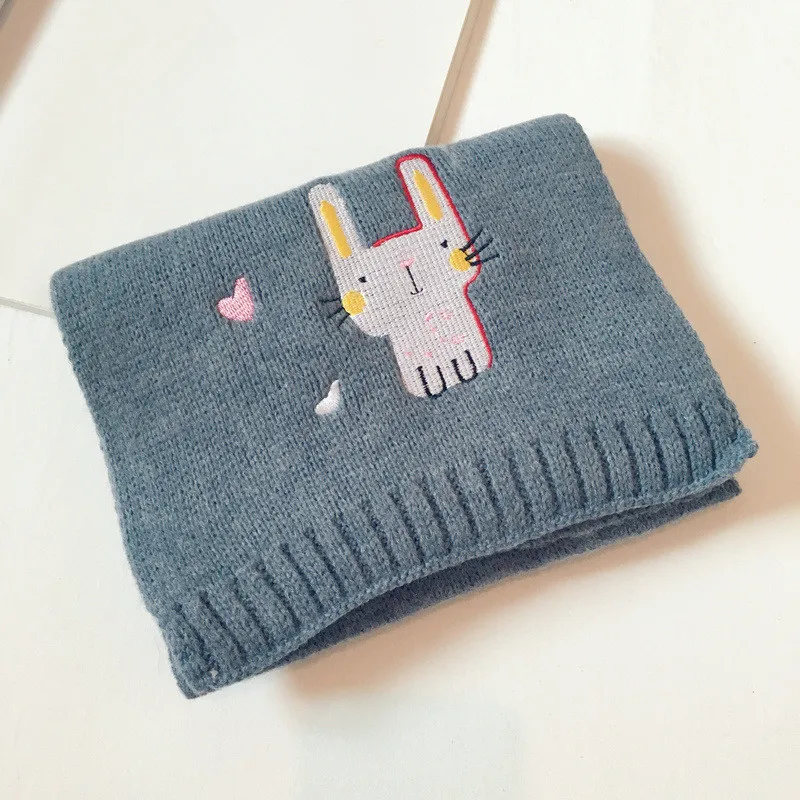 Autumn and winter knitted Children's scarf fashion joker Korean style Cartoon rabbit ring scarf for boy and girl 31 - Цвет: 5