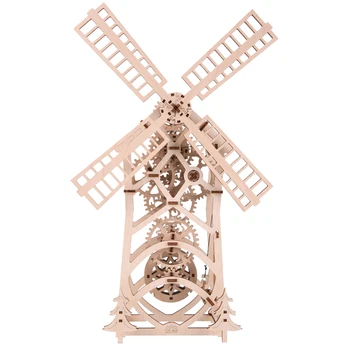 

3D DIY Wooden Windmill Model Mechanical Transmission Puzzle Toy Christmas Gift Children Kids Adult Model Building Kits