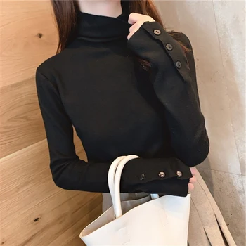 

7 Colors Women Slim Knitted Sweater Candy Color Turtleneck Female Long Sleeve Cashmere Pullover Sweaters