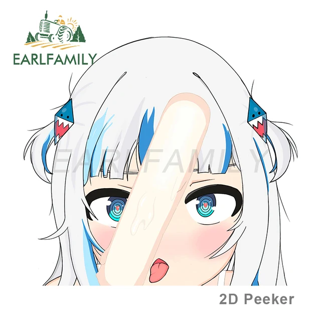 Earlfamily 13cm X 11 8cm For Gawr Gura Hololive Peek Motorcycle Car Stickers Waterproof Decal Auto Air Conditioner Funny Camper Car Stickers Aliexpress