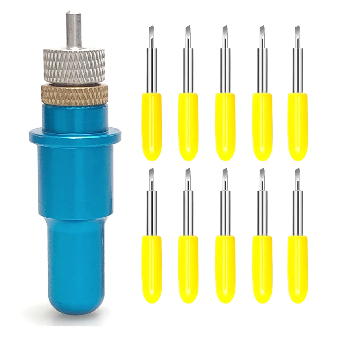 10 Pz 30 Gradi Plotter Vinile Taglierina Lame Coltello Per Roland + 1 Pz 14Mm Roland Supporto Lama Taglio Fresatura Intaglio Strumento