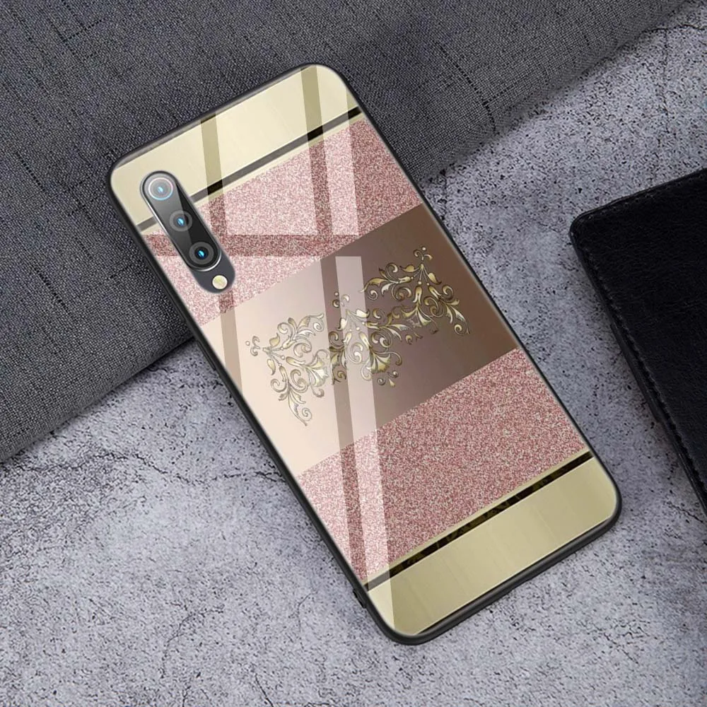 TG6 Мягкий чехол Lavaza из закаленного стекла с золотистым розовым блеском для Xiaomi Redmi Note 5 6 7 Pro mi A1 A2 8 Lite 9 F1 TPU - Цвет: TG6
