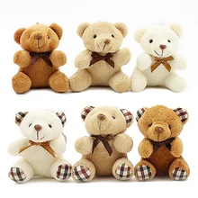 Peluche ours en peluche mignon, sac à clés avec nœud papillon, pendentif petit Panda d'environ 9cm, jouet Animal
