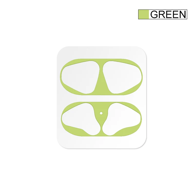 Green Пыленепроницаемая Защитная Наклейка для AirPods аксессуары металлическая пыль защитная наклейка для Apple AirPods чехол Защита кожи - Цвет: Green