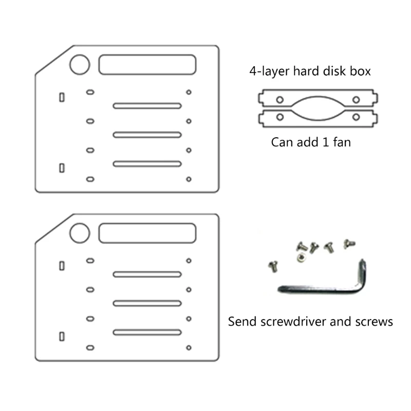 3.5 In DIY Acrylic Hard Disk Bracket Bay Desktop Computer External Hard Drive Shelf Rack HDD Storage Box Case QXNF hdd enclosure hard disk case external hard drive housing hard disk hard disk tray hard disk mounting bracket