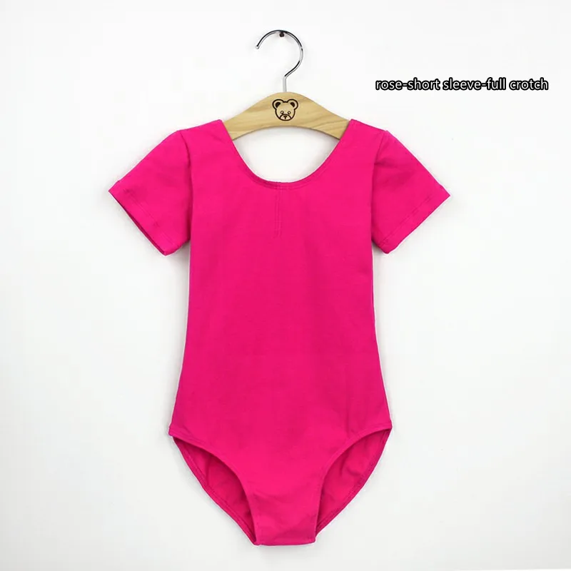 rose-S-full crotch Хлопковое балетное трико с длинными/короткими рукавами, боди для балерины, танцевальный костюм для девочек, балетное трико, одежда для балета, танцевальная одежда - Цвет: rose-S-full crotch