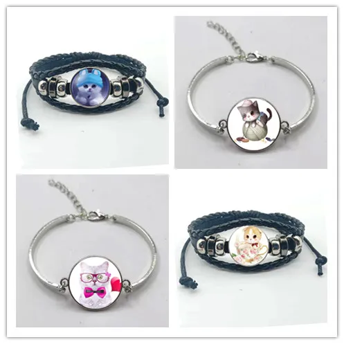 Высококачественный стеклянный подвесной браслет в виде кошки для девочек Лидер