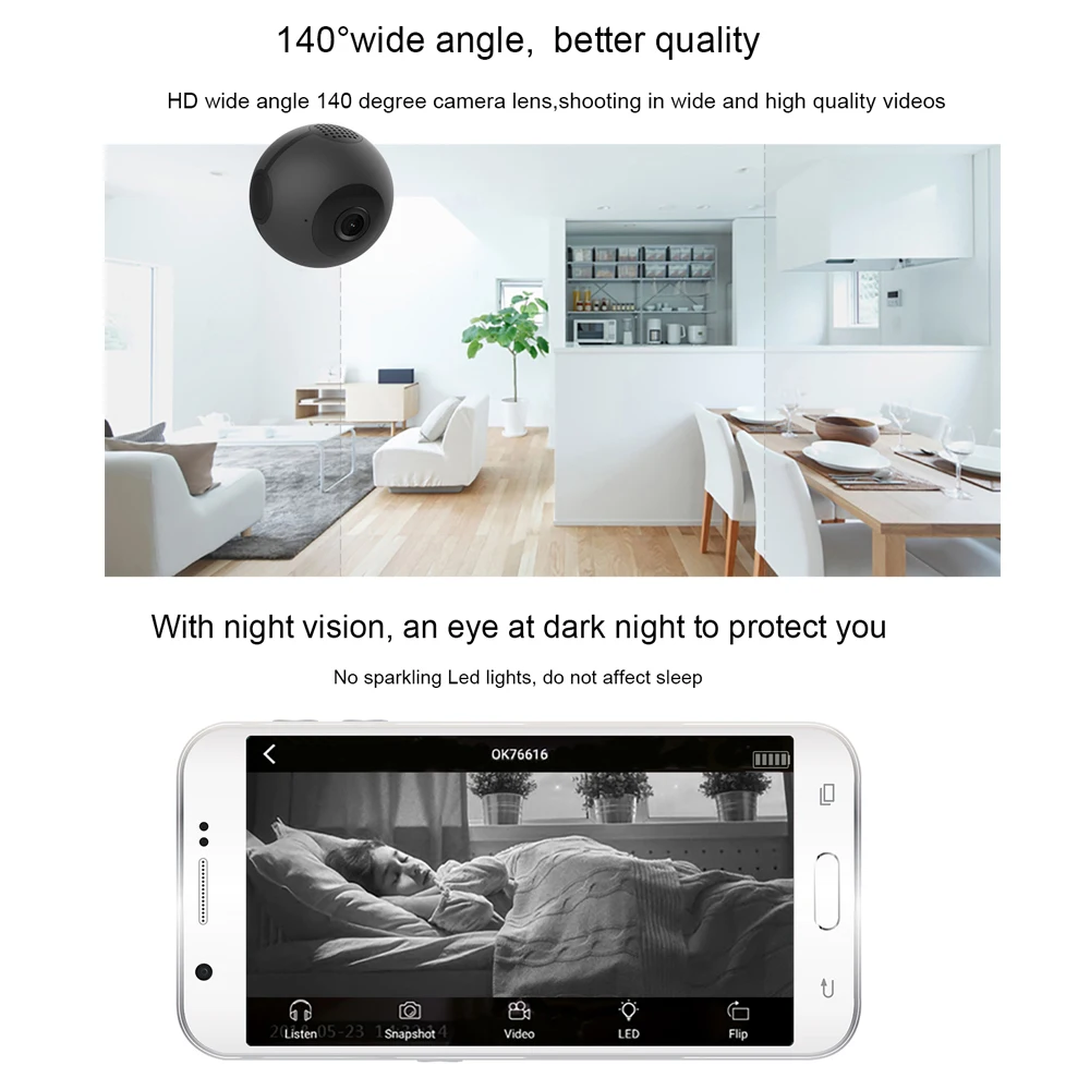 HD 1080P WiFi мини-камера видеокамера регистратор 140 широкоугольный объектив ночное видение Обнаружение движения приложение управление маленькая камера мини