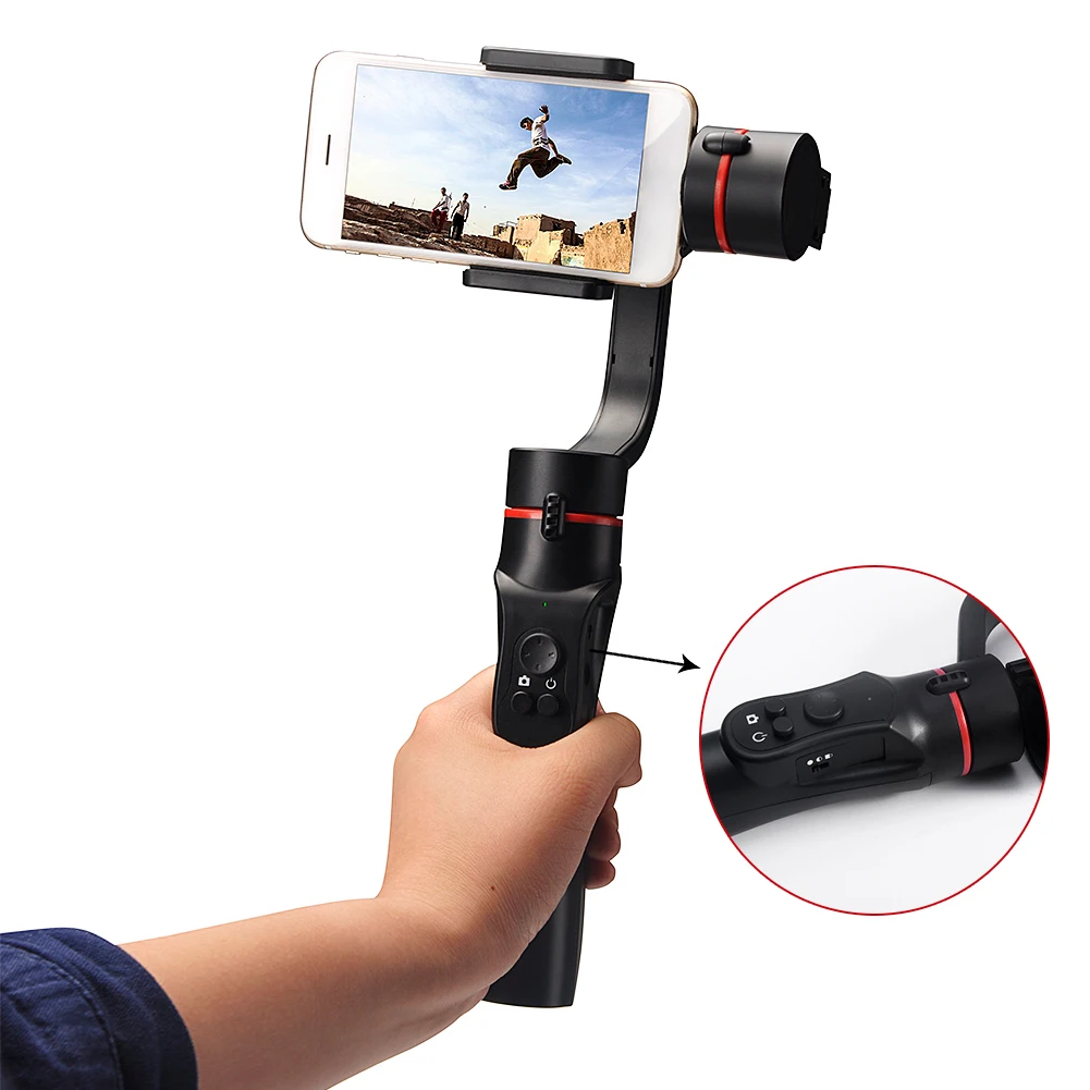  H2 3 Axis Travel Outdoor USB Charging Photography Handheld Gimbal Vlog Live Video Record Smartphone