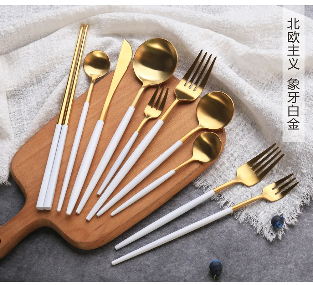 Z Brushed Sanding Portugal Knife And Fork Platinum Western Tableware 304 Stainless Steel Knife, Fork And Spoon Customizable Logo