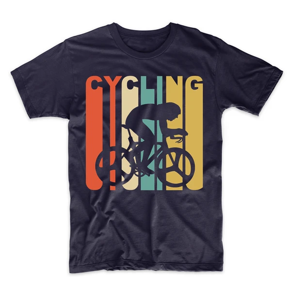 Retro 1970'S Style Cyclist Silhouette Cycling T-Shirt Harajuku Hip Hop Tee Shirt | Мужская одежда