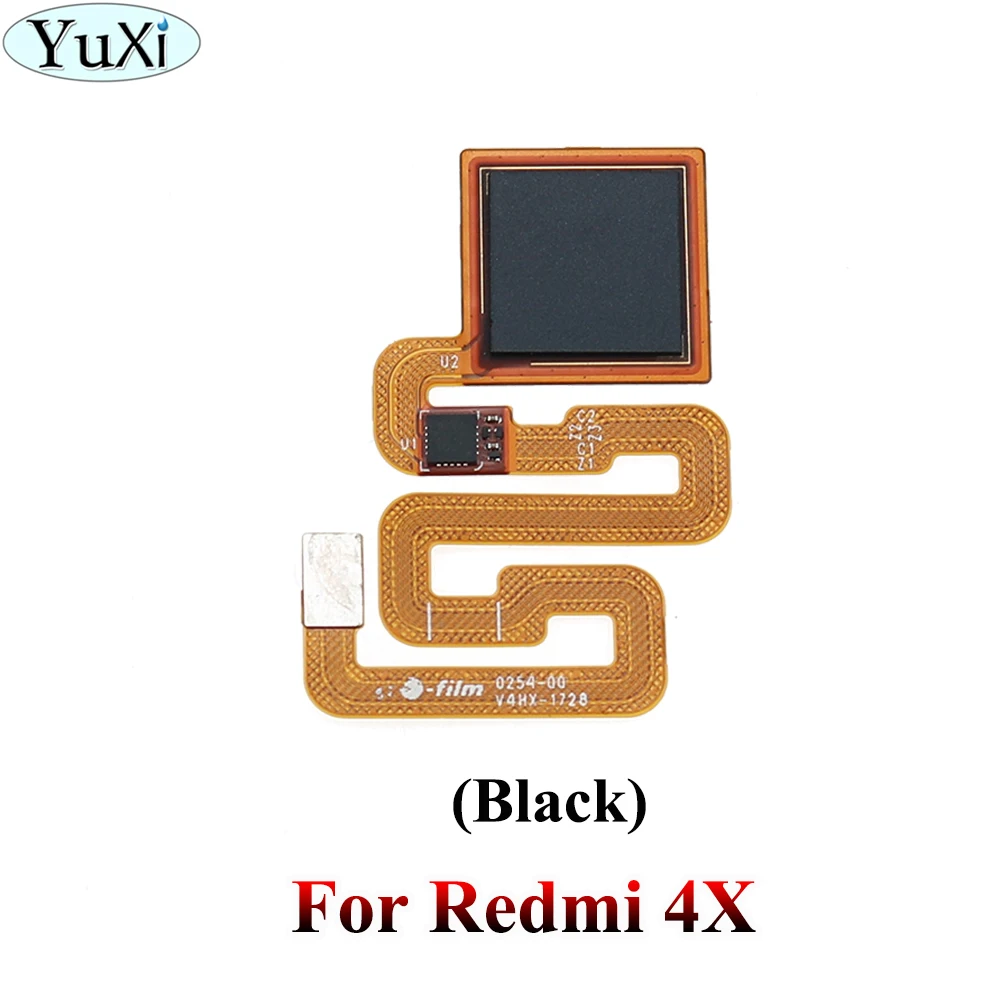 Юйси для Xiaomi Redmi 4X4 Pro сканер отпечатков пальцев гибкий кабель сенсорный датчик ID Главная Кнопка для Redmi 4Pro Кнопка отпечатков пальцев - Цвет: 4X-Black