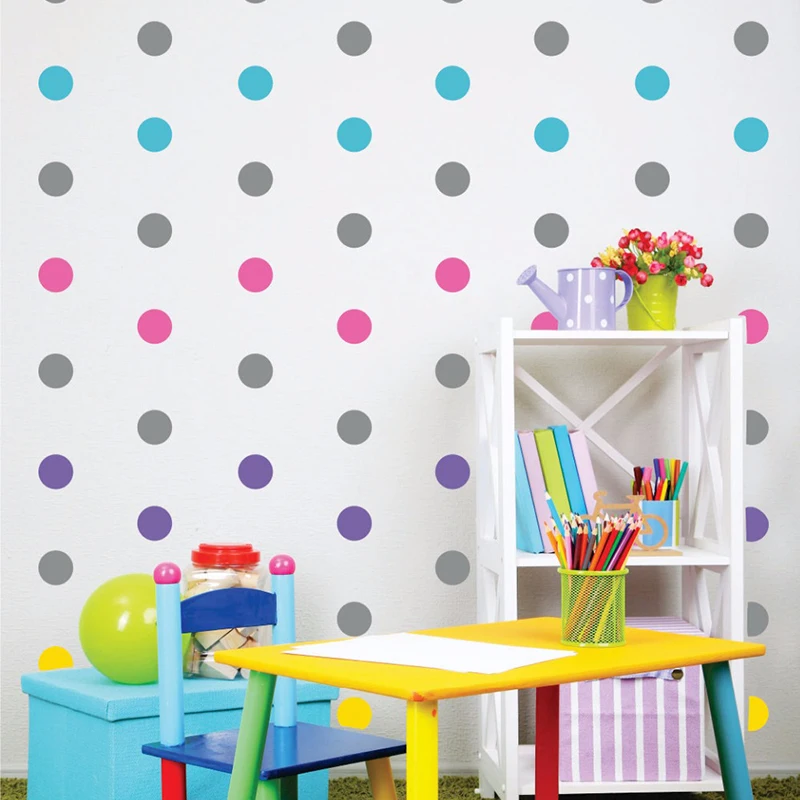 120 шт. съемные наклейки на стену в горошек|dots wall stickers|polka dot stickersstickers for kitchen |