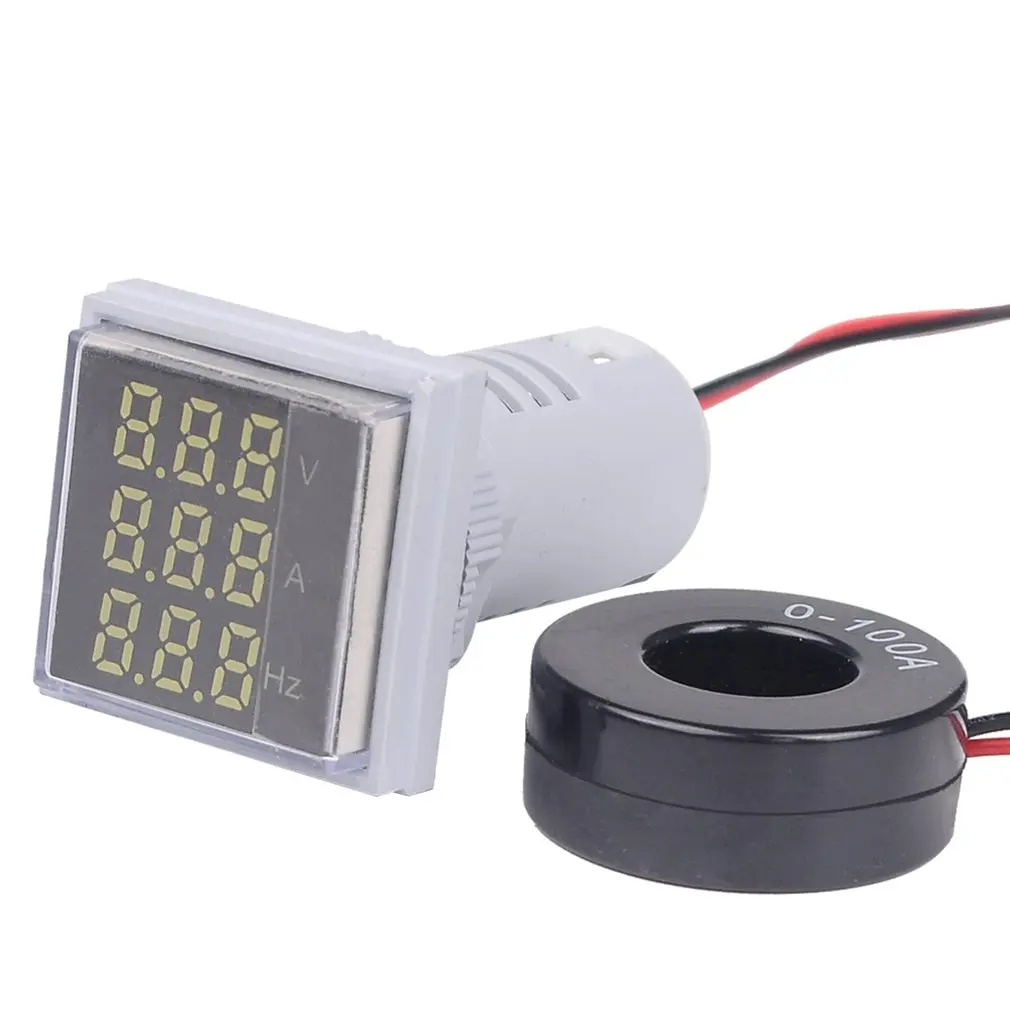 SINOTIMER ST17VAH 22 мм квадратный светодиодный индикатор, цифровой измеритель напряжения, частоты тока, сигнальные огни, комбинированный измеритель, тестер