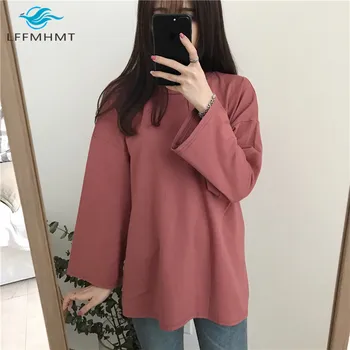 

Women Spring And Autumn Fashion Brand Korea Style Solid Color Long Sleeve T-shirts Female Girl Casual Colorful Tee Tshirts Cloth