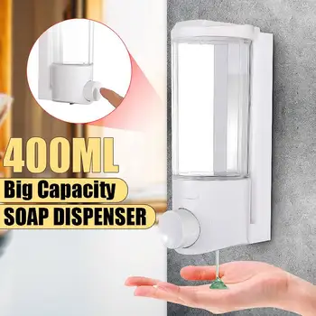 

400ML Wall Mount Liquid Soap Shampoo Pump Bathroom Shower Dispenser Cleaner For Home Bathroom Washroom Hotel Sanitizer
