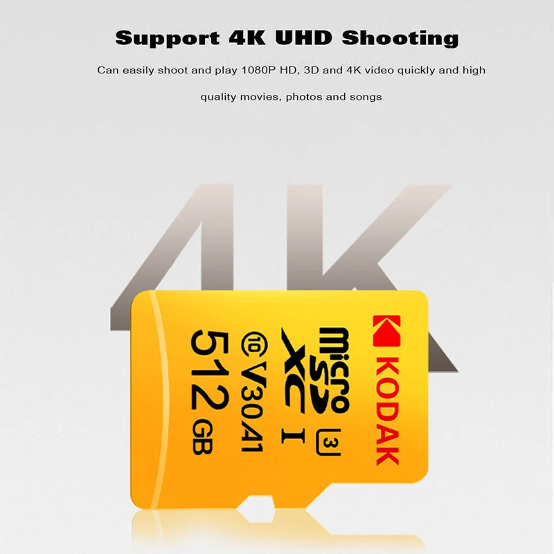 Карта памяти Micro SD Kodak высокоскоростная карта sd класса 10 U3 4K 32 Гб 64 ГБ 128 SD|Карты
