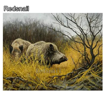 

Wild boar 5d diamond painting diy square drill diamond embroidery round diamond mosaic DIY rhinestone painting decor TT1761