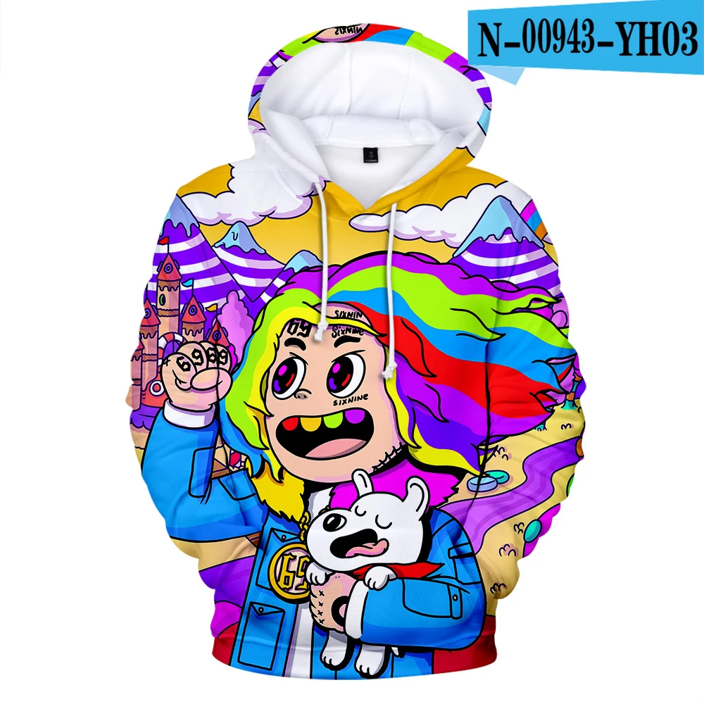 6IX9INE толстовки Для мужчин/wo Для мужчин толстовки для мальчиков осенние толстовки с капюшоном для 3D 6IX9INE Толстовка Для мужчин s Популярные пальто Cap Top - Цвет: 3D