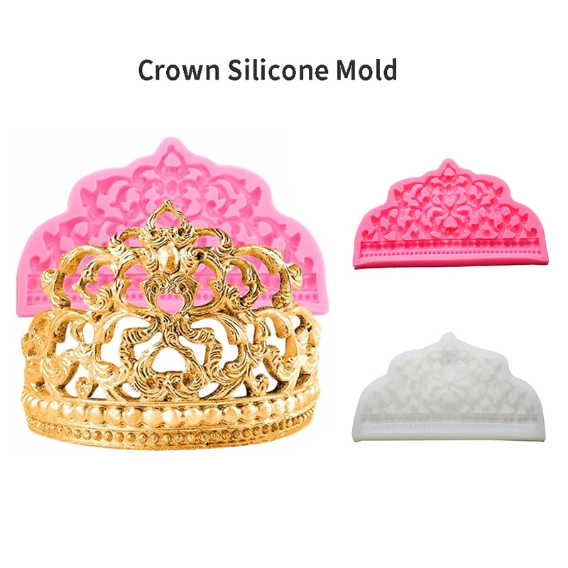 Crown Silicone Mold Cupcake Topper Fondant Cake Decor Tools Chocolate Candy Jewelry Tool | Дом и сад