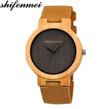 

Shifenmei Wooden Watch Men's Top Brand Luxury Leather Strap Casual Women Wristwatch Hot Sale Male Sport Clock Christmas Gifts