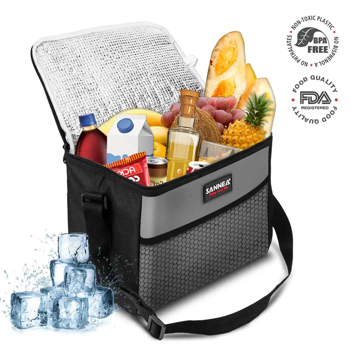

Portable Lunch Bags 10L Waterproof Necessary Picnic Pouch Unisex Thermal Dinner Food Accessories for Women Kids Men Shoulder Box