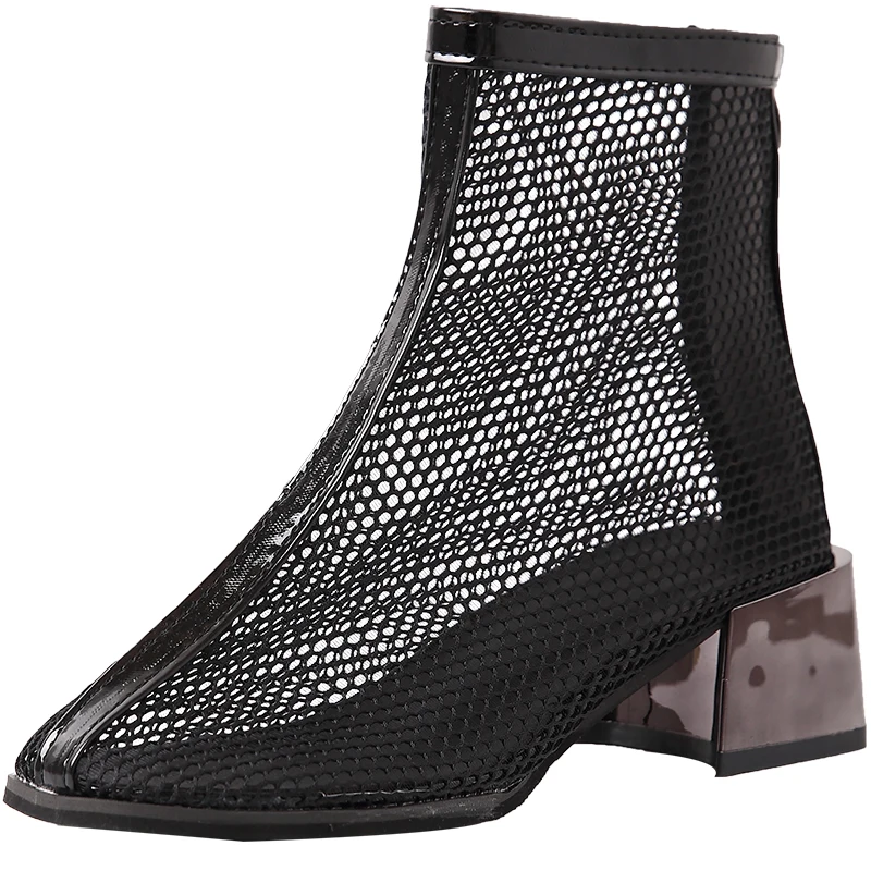 2019 г. Летние высокие сапоги повседневные пикантные женские ботинки из сетчатого