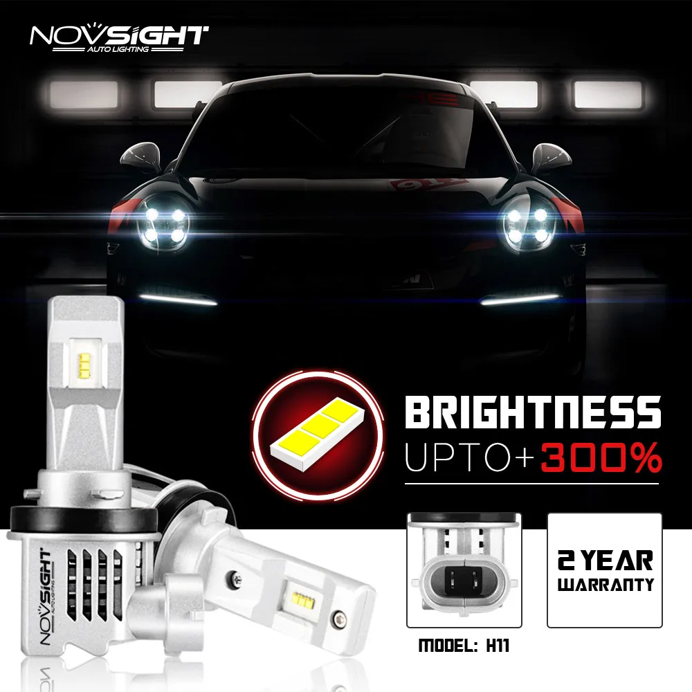 NOVSIGHT горячий автомобиль h4 led h7 Фары лампы 6000K h1 h3 h8 h11 светодиодные лампы 12 В 10000лм Высокое качество автомобилей фары