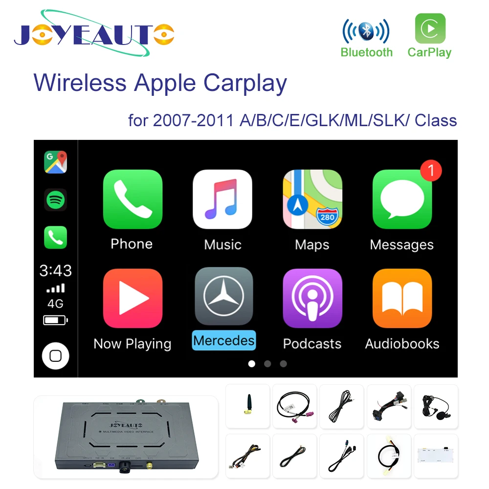Joyeauto беспроводная Apple Carplay для Mercedes NTG4.0 A B C E GLK GLA ML SLK Class 2007-2011 Benz Car play Android Auto/Mirroring