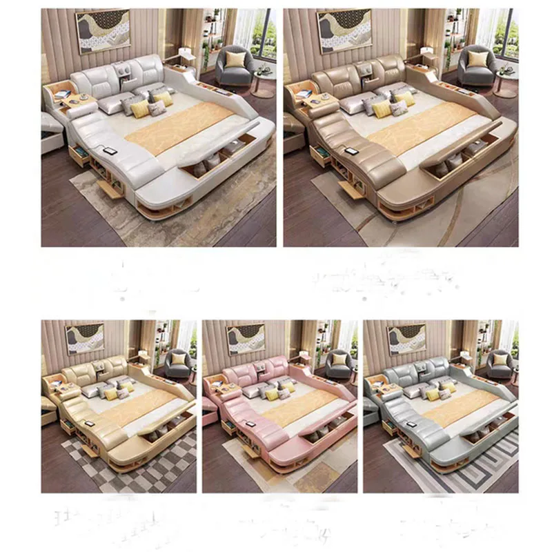 Muebles De Dormitorio ограниченное Новое поступление современный комплект для спальни Moveis Para Quarto мебель Массажная мягкая кровать с сейфом