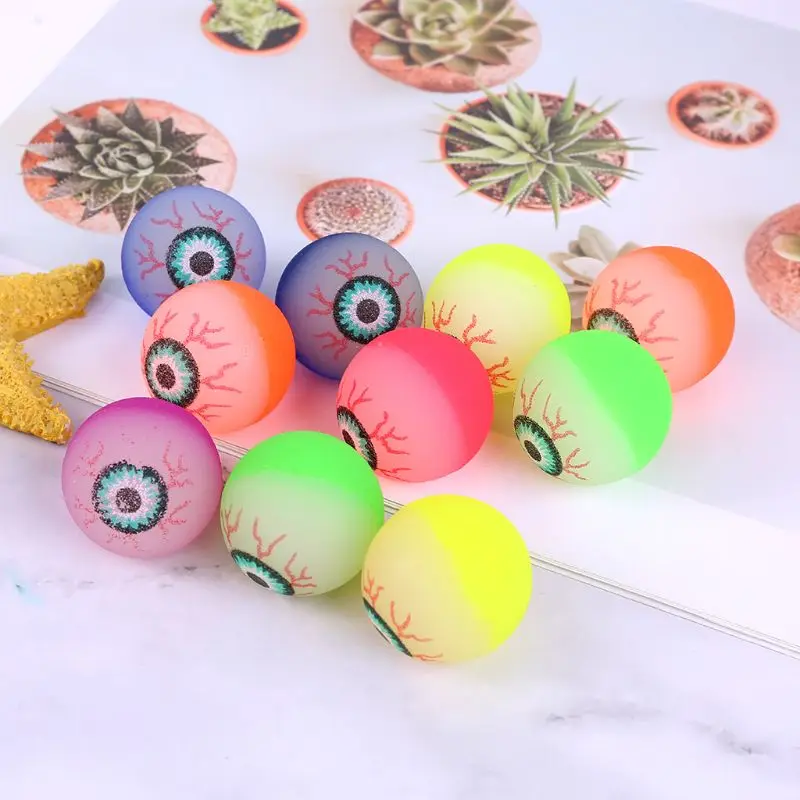 10pcs Eye Ball Glowing Doll Bouncy Eyeball Horror Scary Halloween Cosplay Prop Party Haunted Decoration