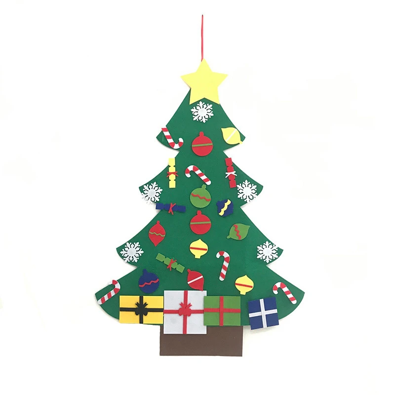 Christmas tree DIY Christmas tree 3D felt children Warm Kids Decoration Christmas Ornaments New Year Gifts Door Wall Hanging