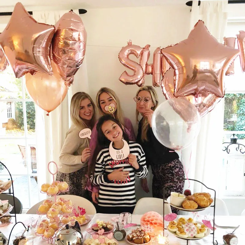 Воздушный шар с надписью Happy Birthday воздушный из фольги цвета розового золота