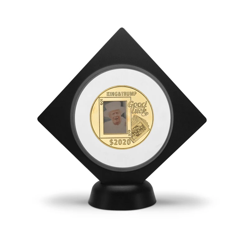 coin1 with holder WR США Дональд Трамп позолоченные Коллекционные монеты с держателем удача казино чипы оригинальные монеты Забавный подарок дропшиппинг - Цвет: coin1 with holder