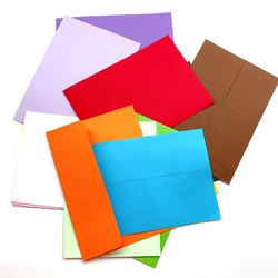 Enveloppe de carte d'invitation de style occidental, papeterie fournitures scolaires et de bureau, enveloppe de couleur à bouche plate 10 pièces/paquet 