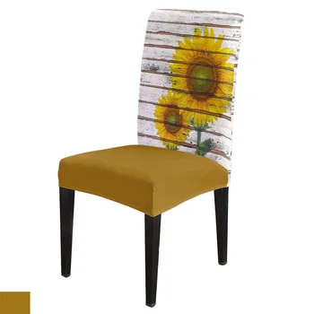 

Sunflower Rustic Chic Wooden Chair Cover for Dining Room Chairs Covers High Back Living Room Chair Cover Sets for Home Kitchen