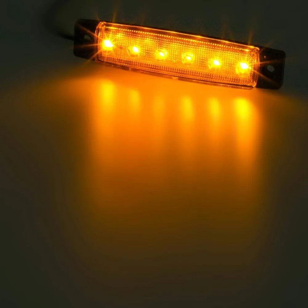 Автомобильный Внешнее освещение светодиодный 12 V-24 V 6 Автомобильный светодиодный SMD с изображением машинок и автобусов, грузовик боковой габаритный фонарь светильник s индикатор светодиодный прицеп задняя сторона светильник