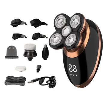 

2020 Rechargeable Electric Shaver Five Heads Razors Hair Clipper Nose Ear Hair Trimmer Men Facial Cleaning Brush