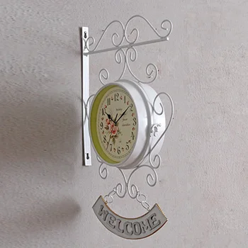 

Home Decor Outdoor Bracket Garden Swivel Clock Outside Station Ornament