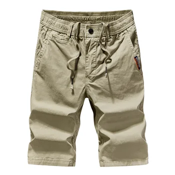 

Summer Fashion Micro Elastic Button Back Pocket Casual Men's Elastic Belt Slim Shorts YJJ-87