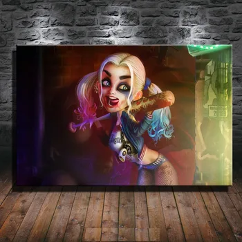 

Moive Canvas Painting Cute Mini Harley Quinn Wall Art Poster and Prints Painting Wall Pictures for Home Living Room Decoration