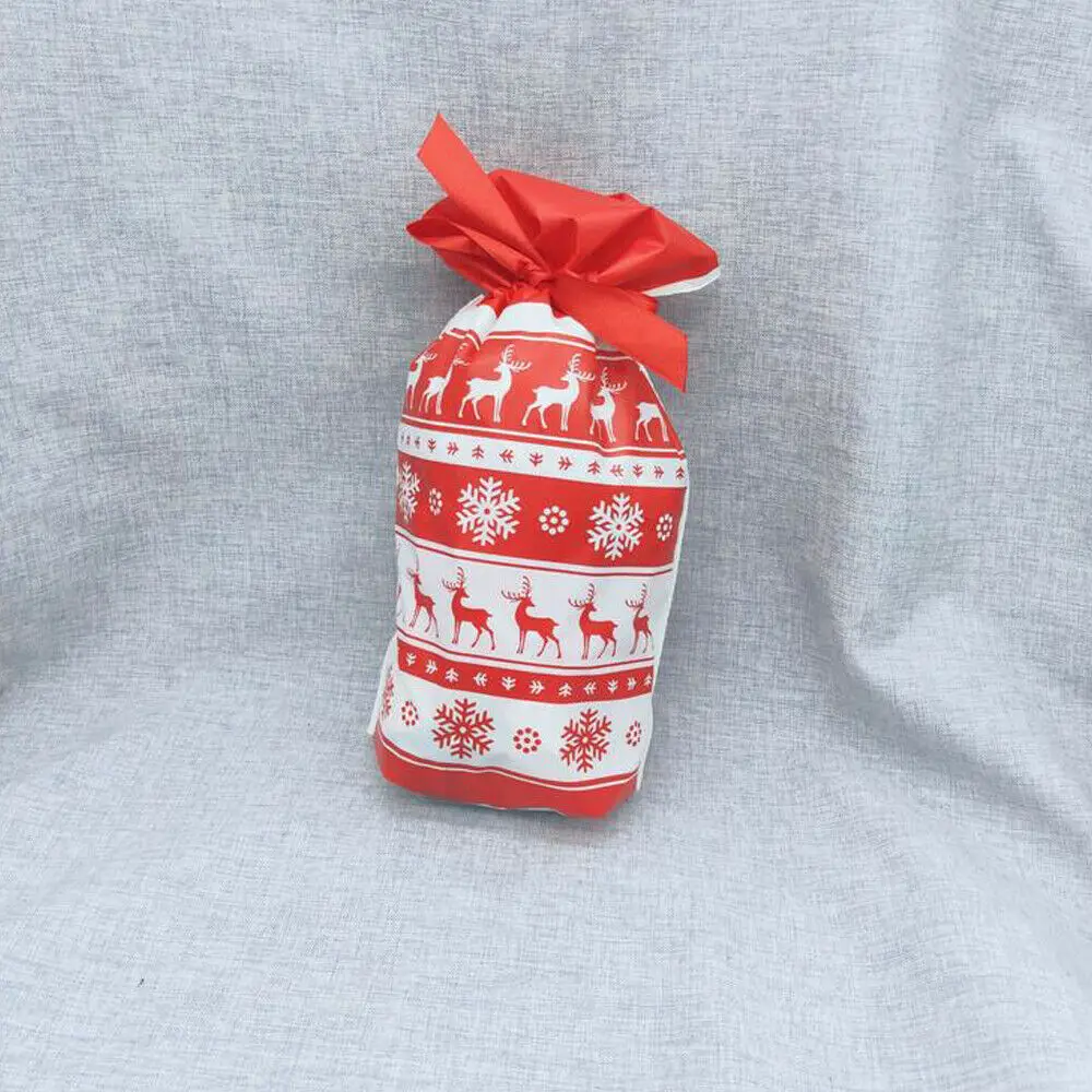 50 шт./компл. Санта Клаус Xmas держатели для подарков на Рождество мешок с персонажем из мультфильмов высокого качества шнурок лося подарок пакет для конфет - Цвет: 10