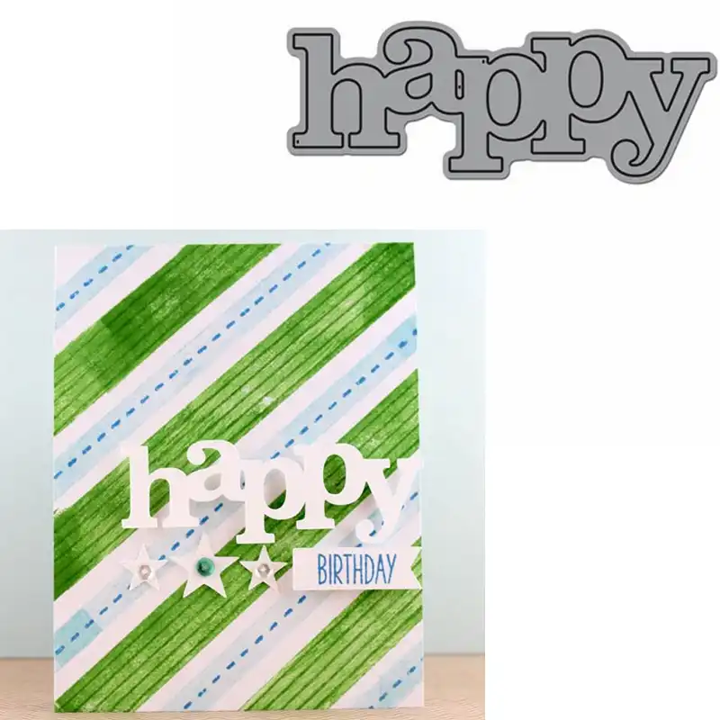 Happy Word Die Cuts For Card Making Happy Word Dies Scrapbooking Metal Cutting Dies New 2019 Cutting Dies Aliexpress