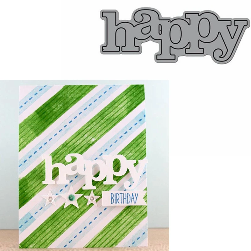 Штамповки с надписью Happy штампы для скрапбукинга металлические режущие новинка