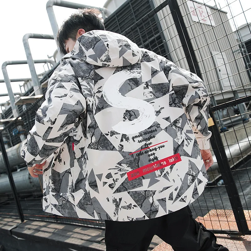 

US Size Men's Camouflage Jackets Streetwear Cargo Coat Men 2019 Fashion Spring Autumn Casual Hip Hop Jacket Male DG252