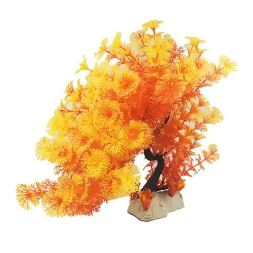 Orange Подводное искусственное растение, украшения для аквариума, зеленая вода, трава, Декор, ландшафтное украшение, aquario - Цвет: Orange
