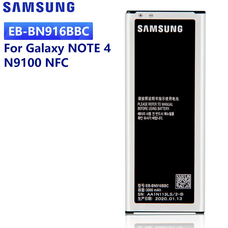 Samsung Original Phone Battery Eb Bn916bbc For Samsung Galaxy Note 4 N9106w N9100 N9108v N9109v Eb Bn916bbe With Nfc 3000mah Mobile Phone Batteries Aliexpress